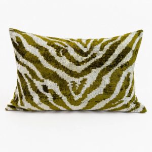 Silk Velvet Ikat Lumbar Pillow Cover